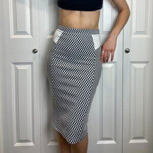 Maeve stretch checkered pencil skirt